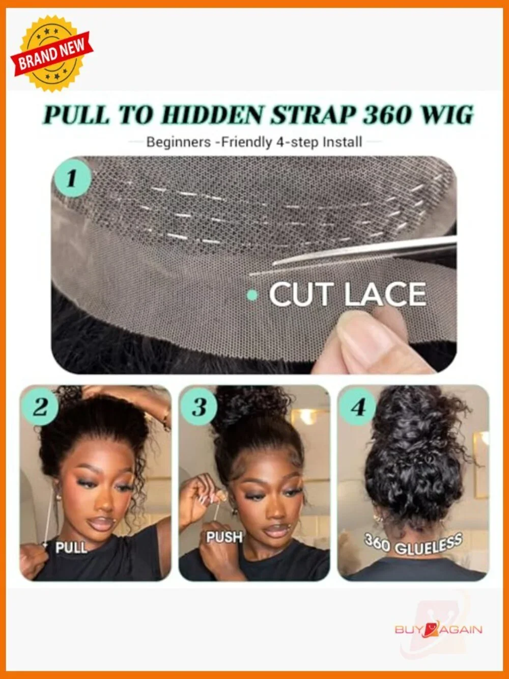 360 Lace Front Wig Human Hair 220 Density Wavy Drawstring Glueless 18
